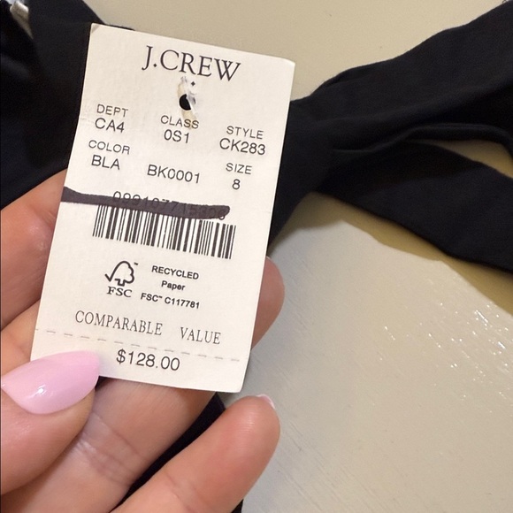 J. Crew Tie-neck midi dress with eyelet trim Size 8 - Picture 10 of 11